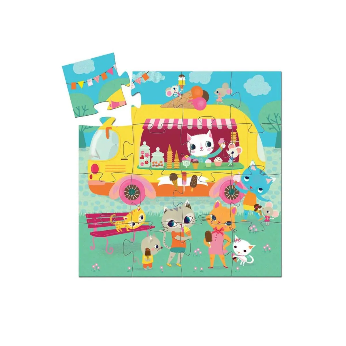 SILHOUETTE PUZZLE ICE CREAM TRUCK 16 PCS 