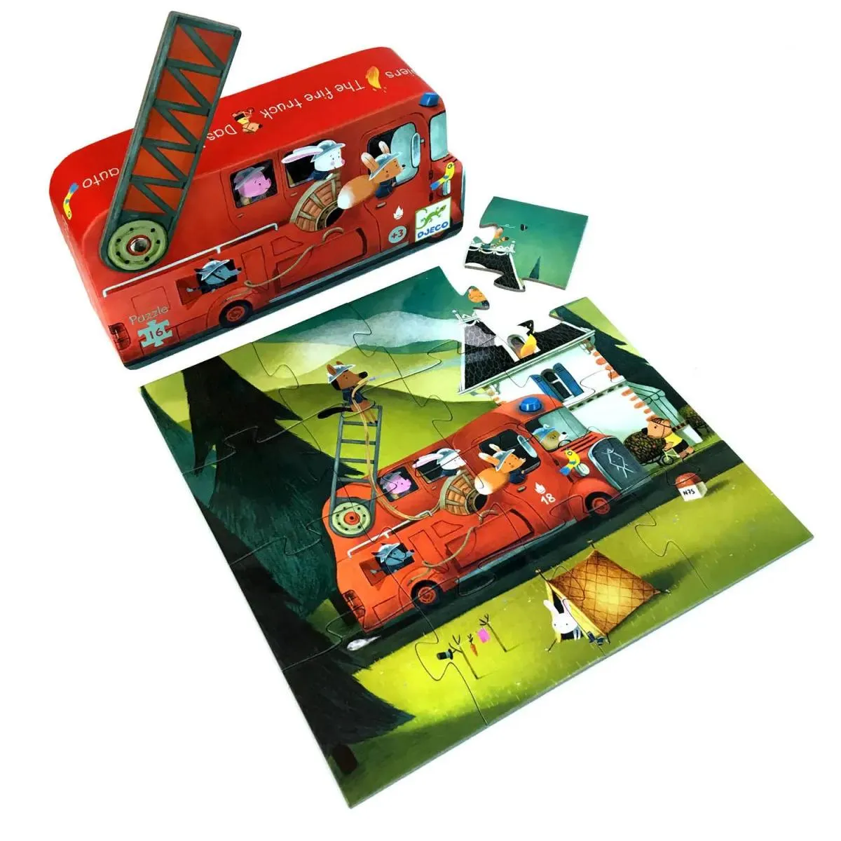 SILHOUETTE PUZZLE THE FIRE TRUCK 16 PCS 