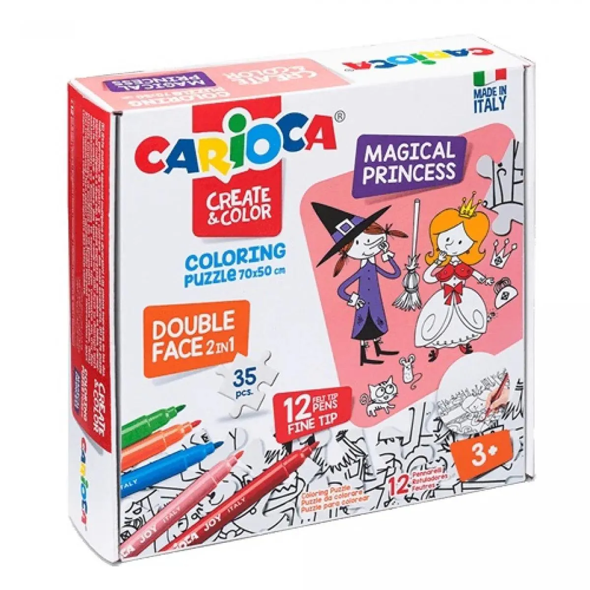 Kreativni set flomasteri i PUZZLE MAGIC PRINCESS 