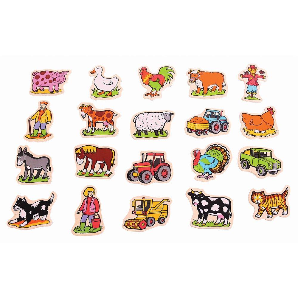 Drveni magneti za frižider i igranje  FARMA 