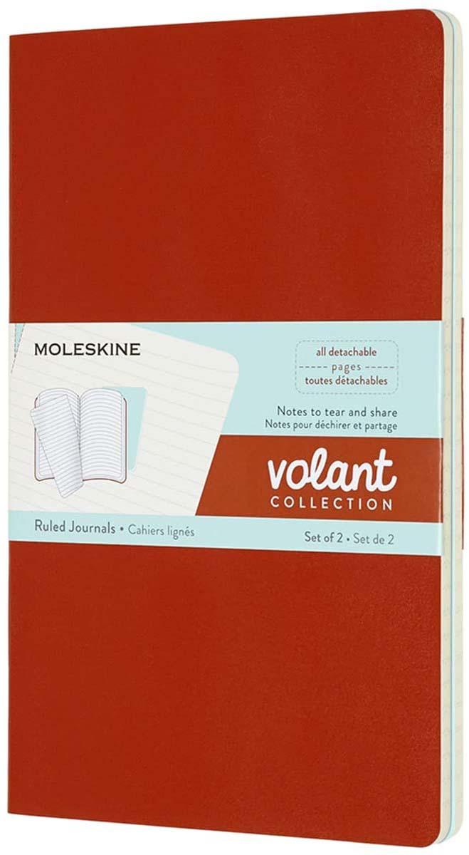 Notes VOLANT MOLESKINE Set od 2, Ruled, narandžasta/plava 