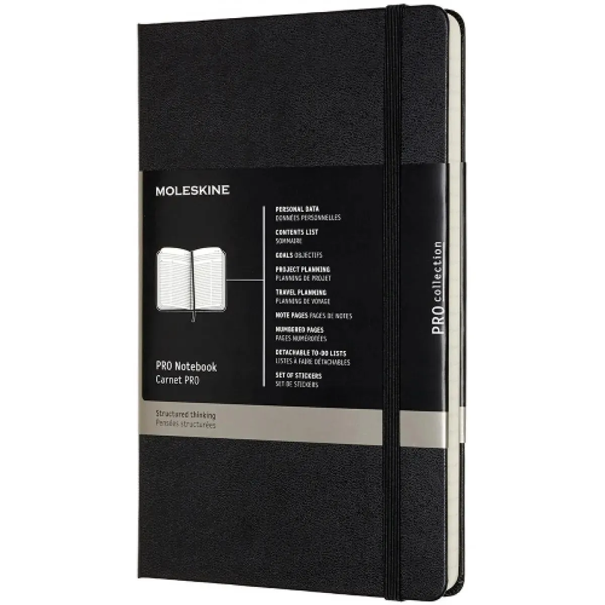 Moleskine Pro beležnica crna - tvrde korice 