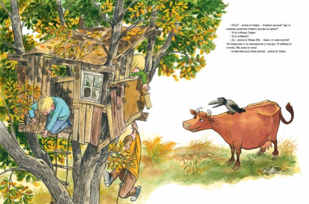 Mama Mu PRAVI KUĆICU NA DRVETU 