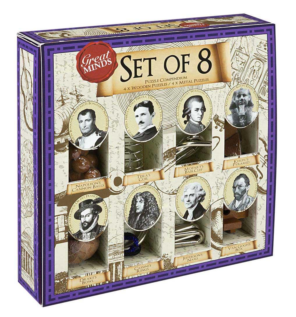 Drvene iq puzzle GREAT MINDS Set od 8 