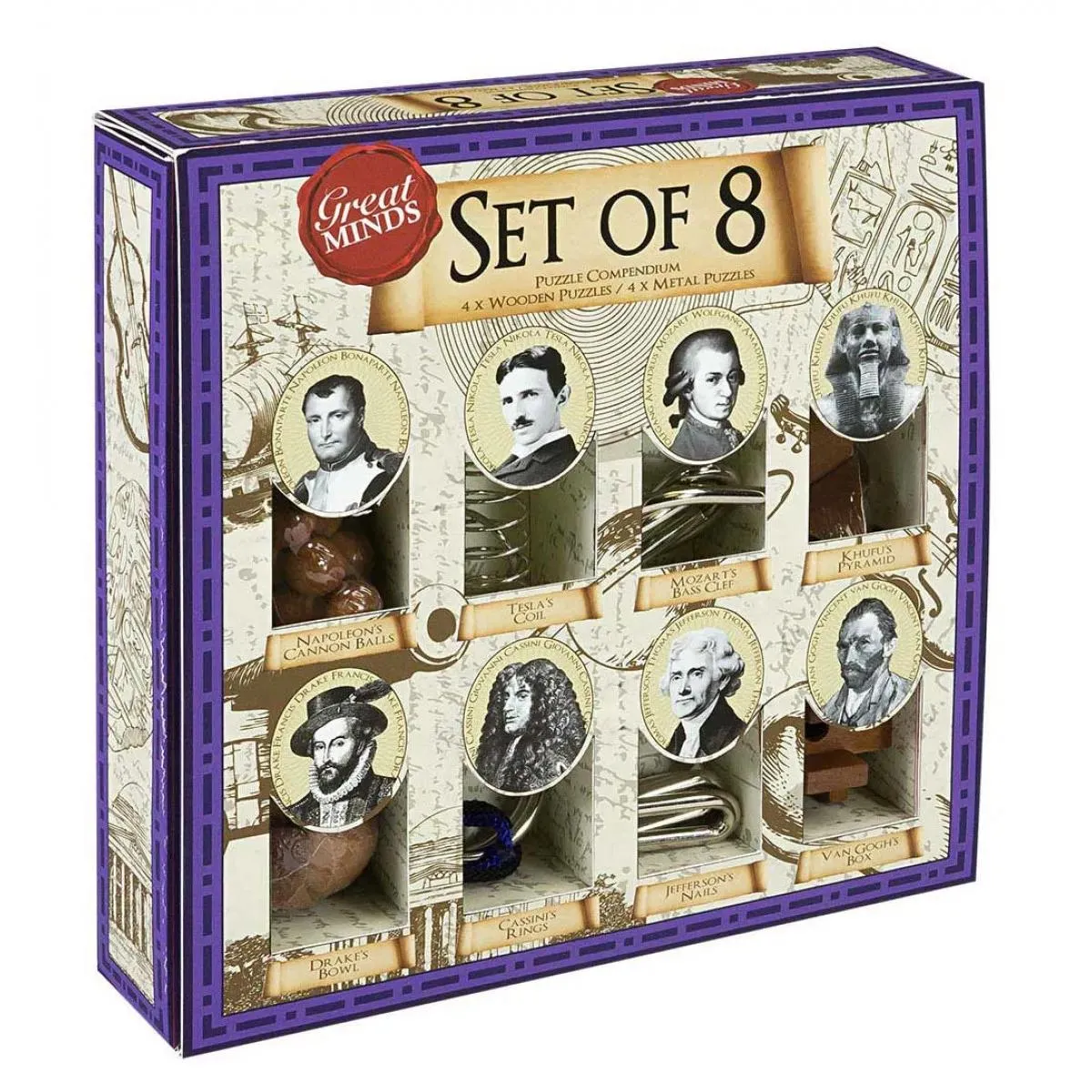 Drvene iq puzzle GREAT MINDS Set od 8 