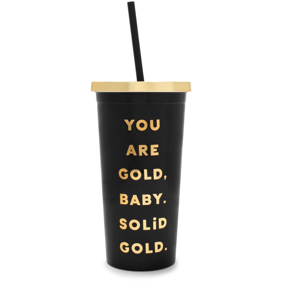 Čaša sa slamkom YOU ARE GOLD Black 