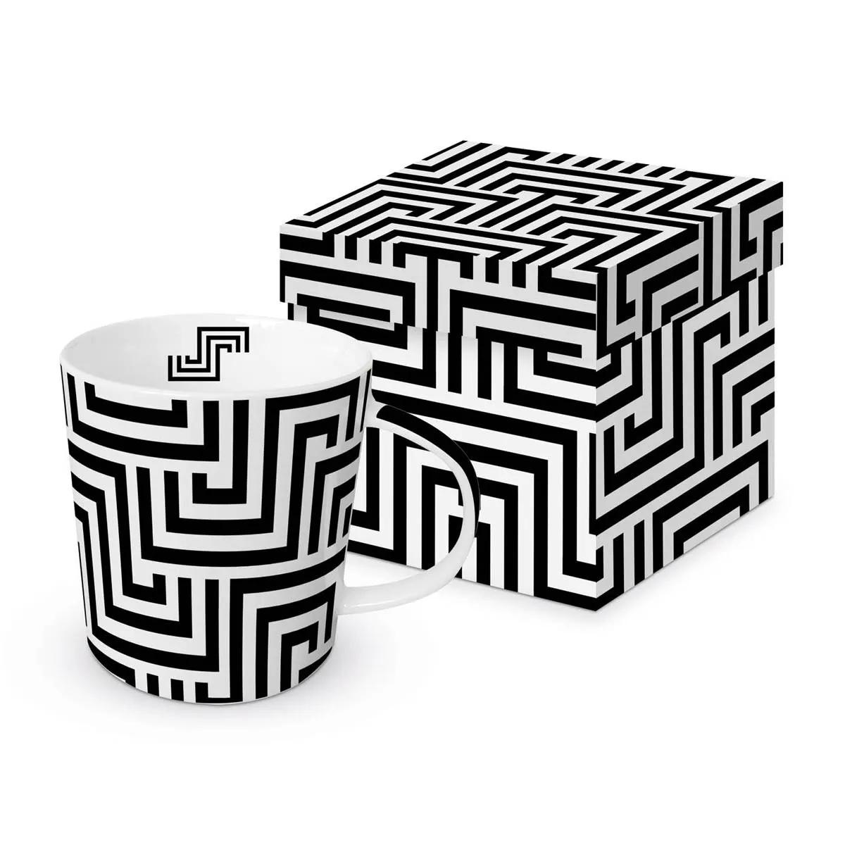 Šolja u poklon kutiji SQUARED LINES BLACK 