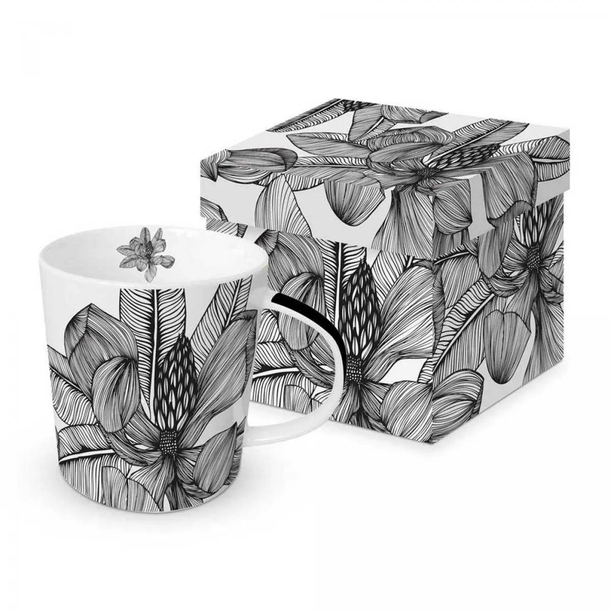 Šolja u poklon kutiji TROPICAL FLOWER B&W 