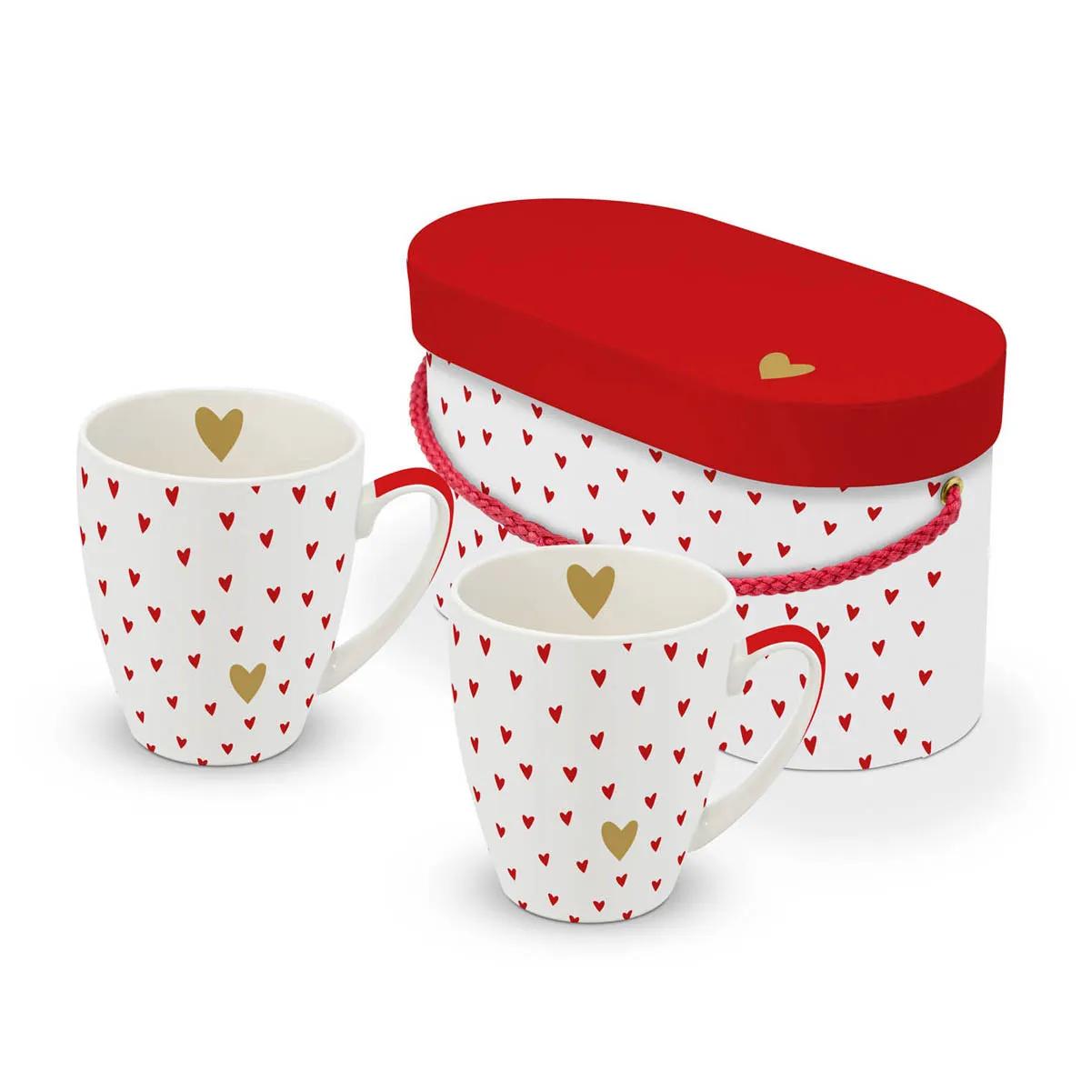 Set od dve šolje u poklon kutiji LITTLE HEARTS Real gold 