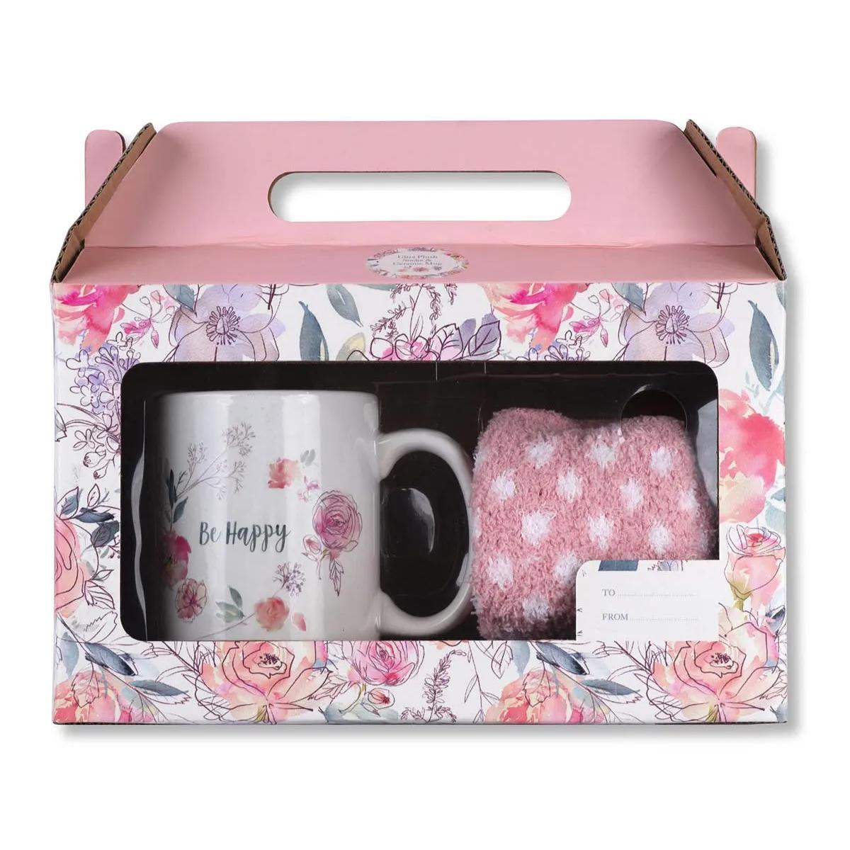 Poklon set šolja i čarape BE HAPPY 