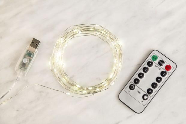 Srebrne ukrasne lampice 