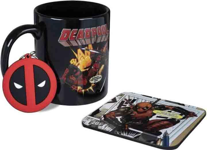 Gift set DEADPOOL - šolja, privezak, podmetač 