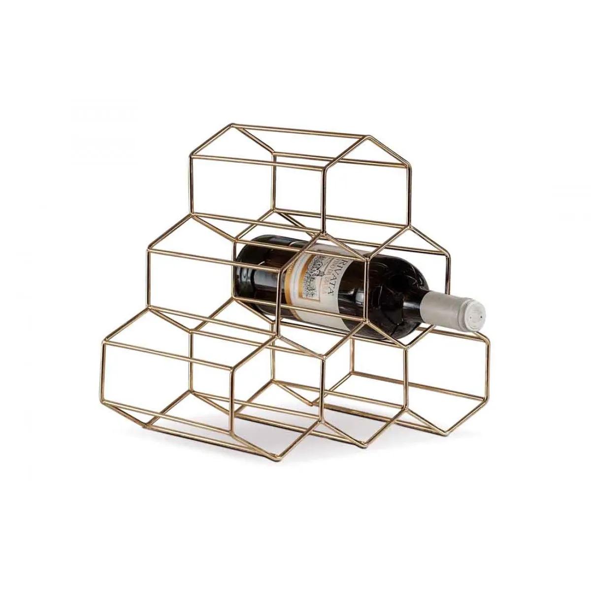 Žičani STALAK ZA FLAŠE zlatne boje 