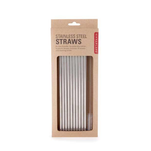 Slamčice od metala STEEL STRAWS 10 kom 