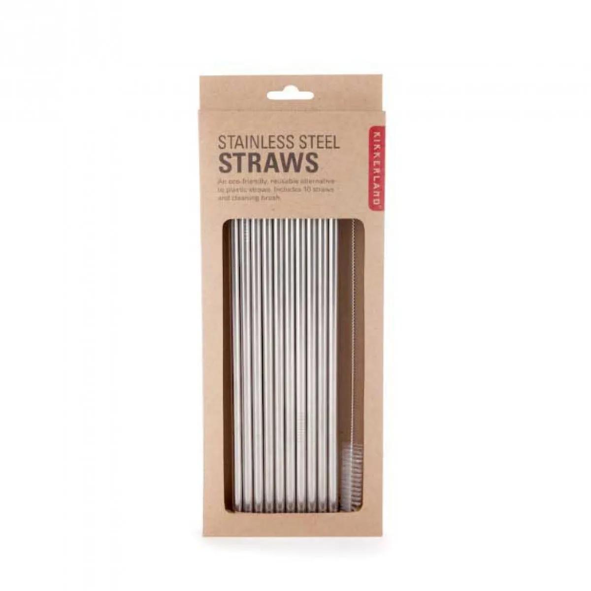 Slamčice od metala STEEL STRAWS 10 kom 