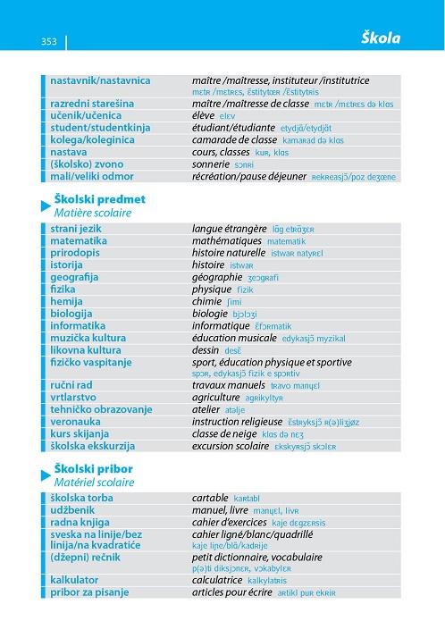PAMETNI REČNIK francusko srpski srpsko francuski 