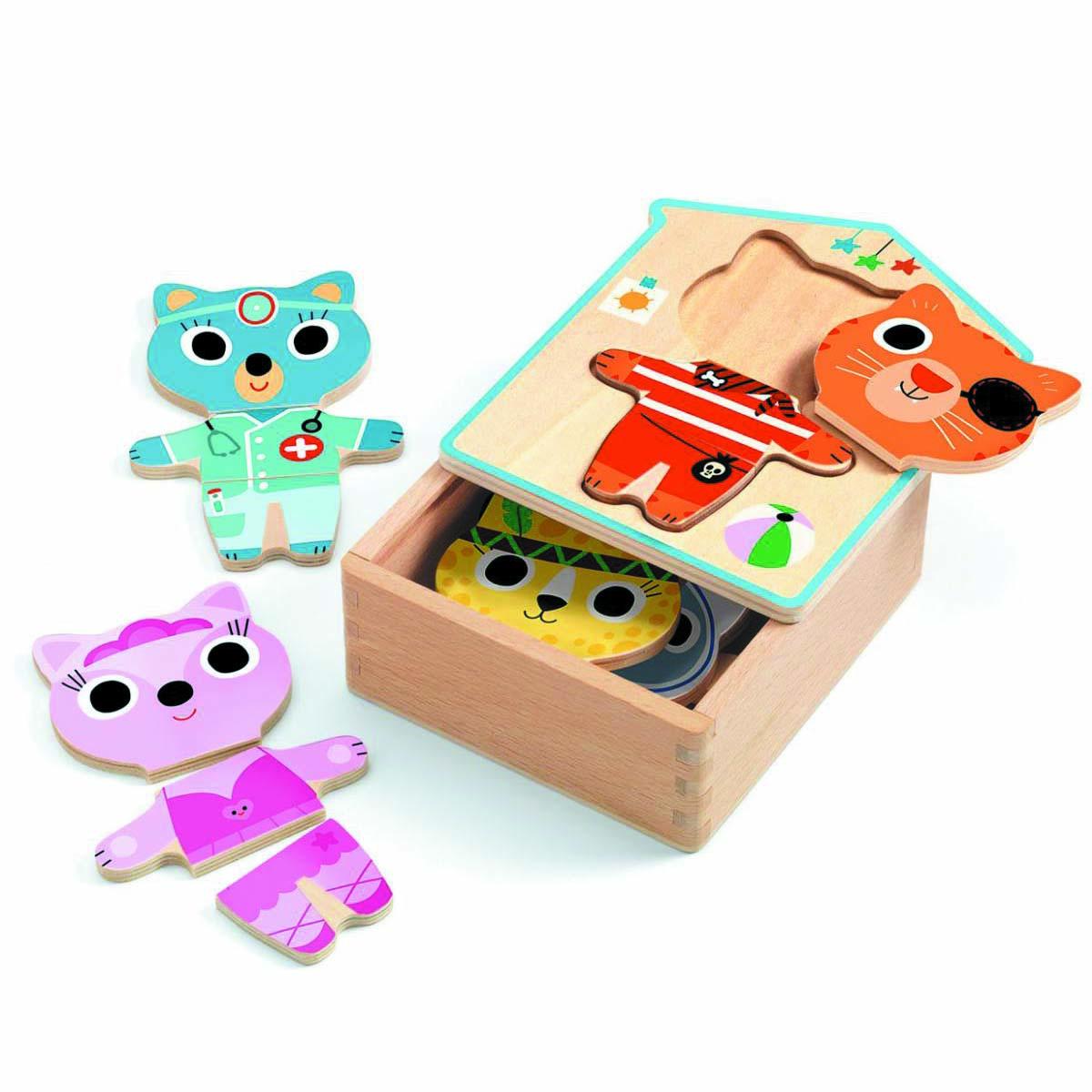 Drvena igračka slagalica OBUCI ŽIVOTINJE 