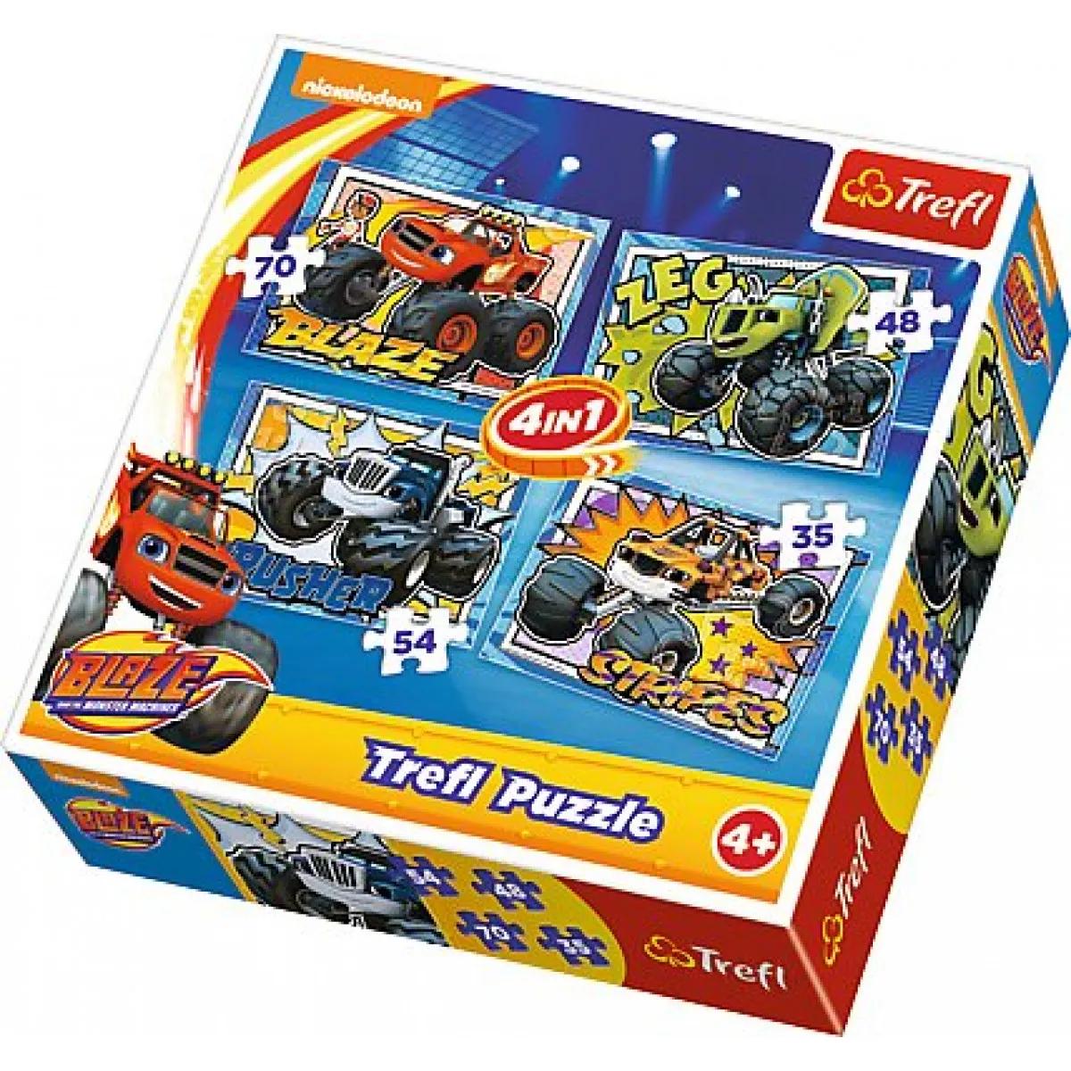 Puzzle 4 u 1 TREFL Blaze and the Monster Machines 