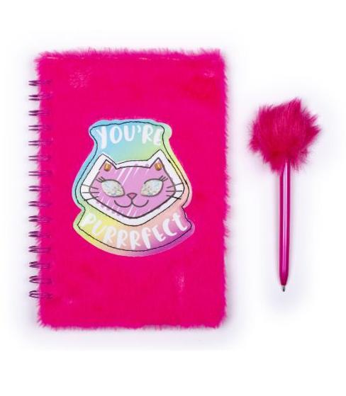 Notes PLUSH JOURNAL WITH FUZZY PEN CLAM SH 