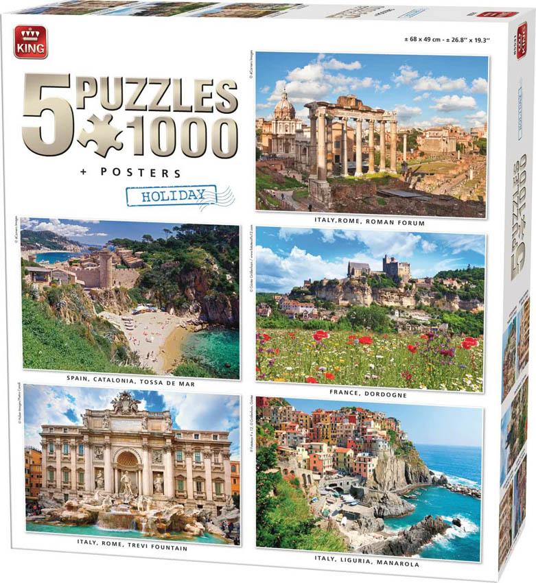 Slagalica : KING SET PUZZLE 5 x 1000 kom 