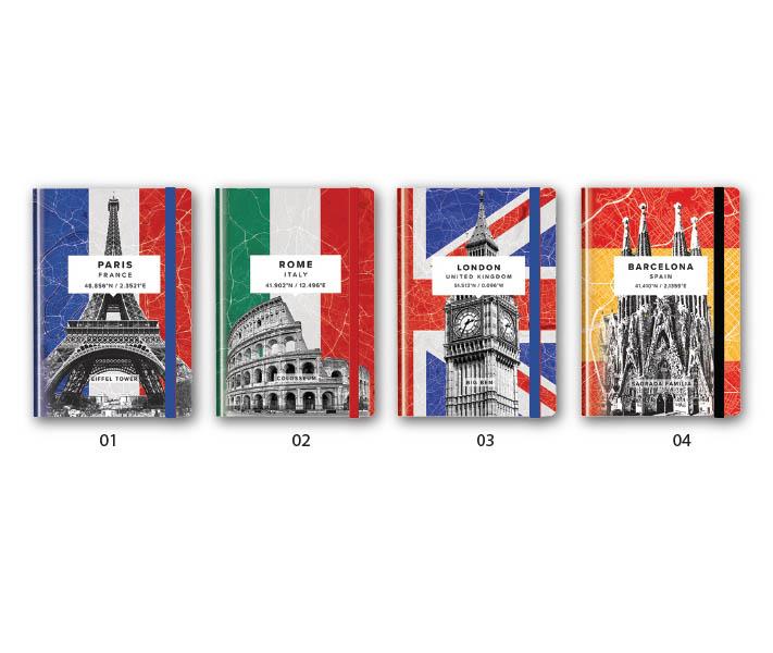 Sveska CITIES A5 meki povez 52l,80gr 