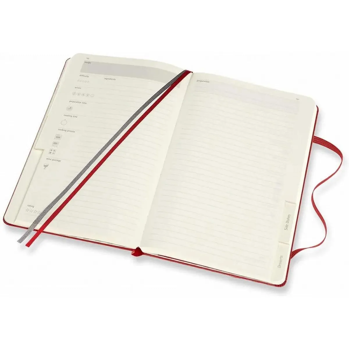 Notes Recipe Journal A5 MOLESKINE 13x20 cm Crveni (tvrde korice) 