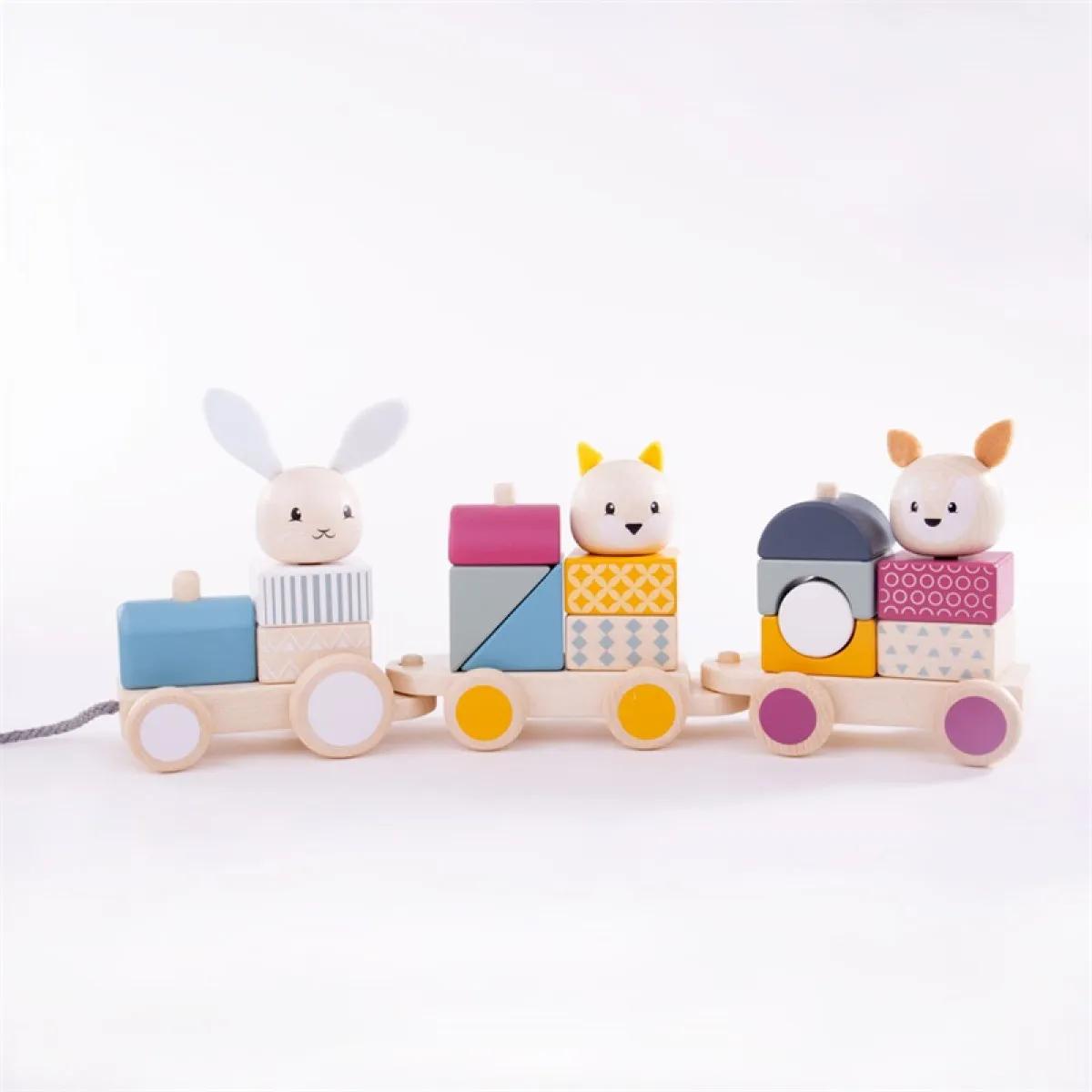 Drvena igračka na povlačenje VOZ SLAGALICA 