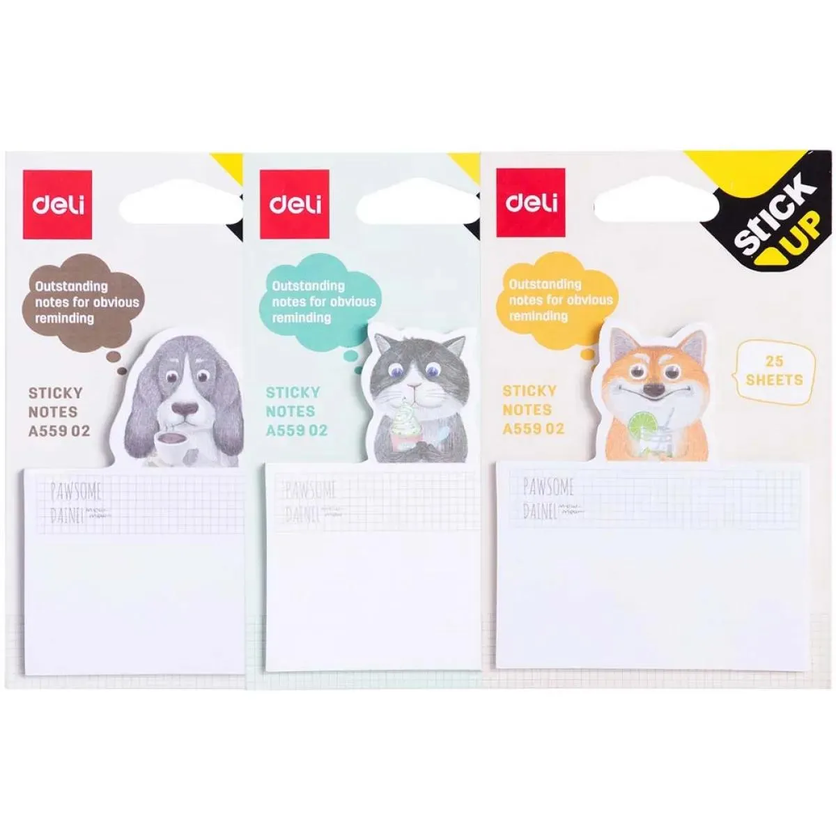 STIKER BLOK - 3 DIMENZIJE 75×84mm, 25 lista 