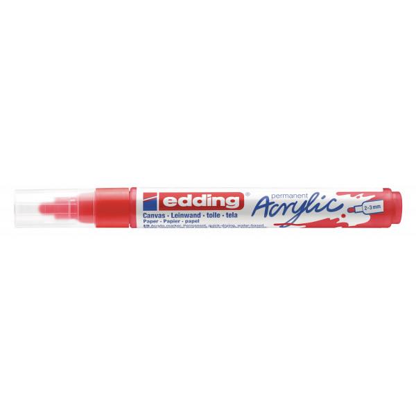 AKRILNI MARKER E-5100 MEDIUM 2-3MM OBLI VRH EDDING CRVENA 