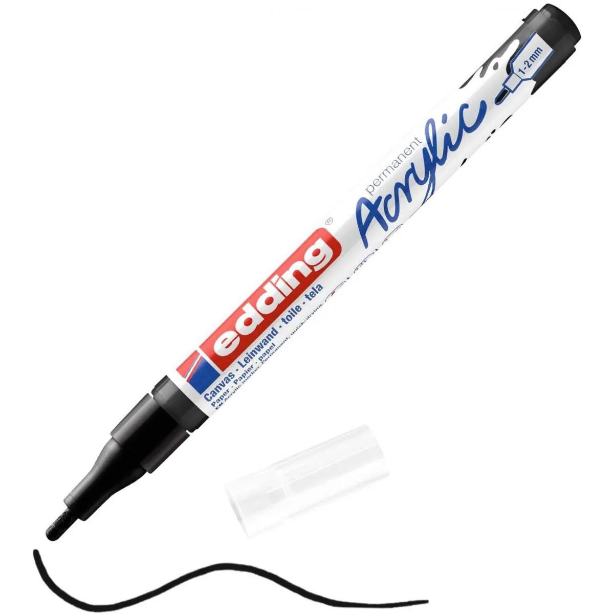 AKRILNI MARKER E-5300 FINE 1-2MM OBLI VRH EDDING CRNA 