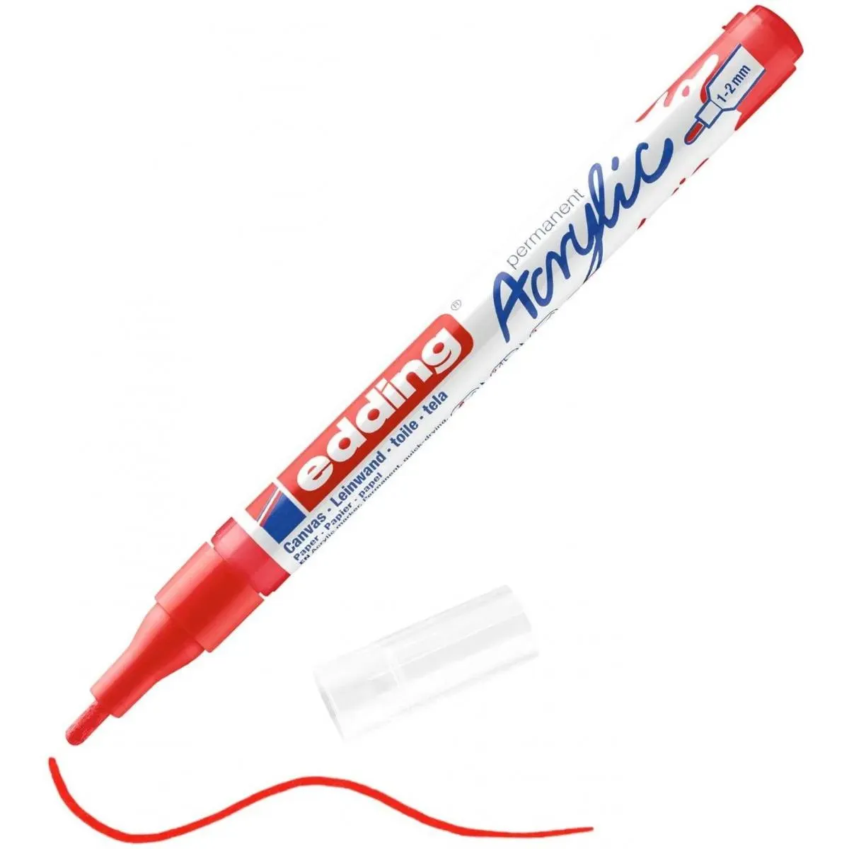 AKRILNI MARKER E-5300 FINE 1-2MM OBLI VRH EDDING CRVENA 