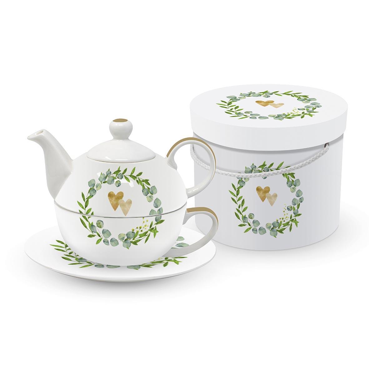 Set čajnik i šolja TWO HEARTS 