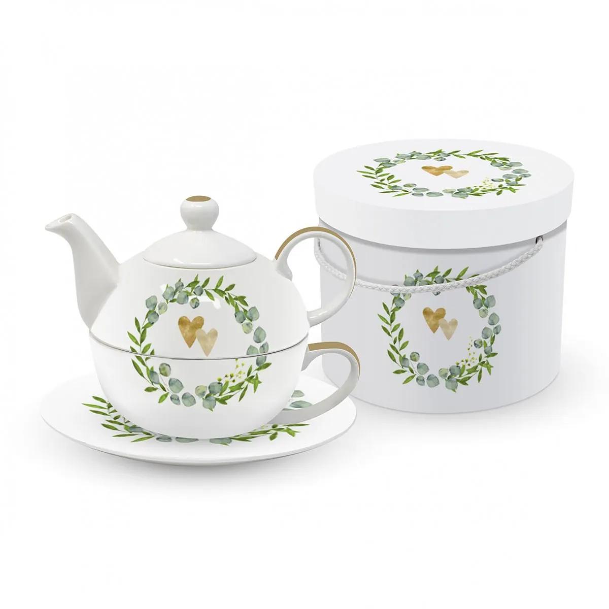 Set čajnik i šolja TWO HEARTS 