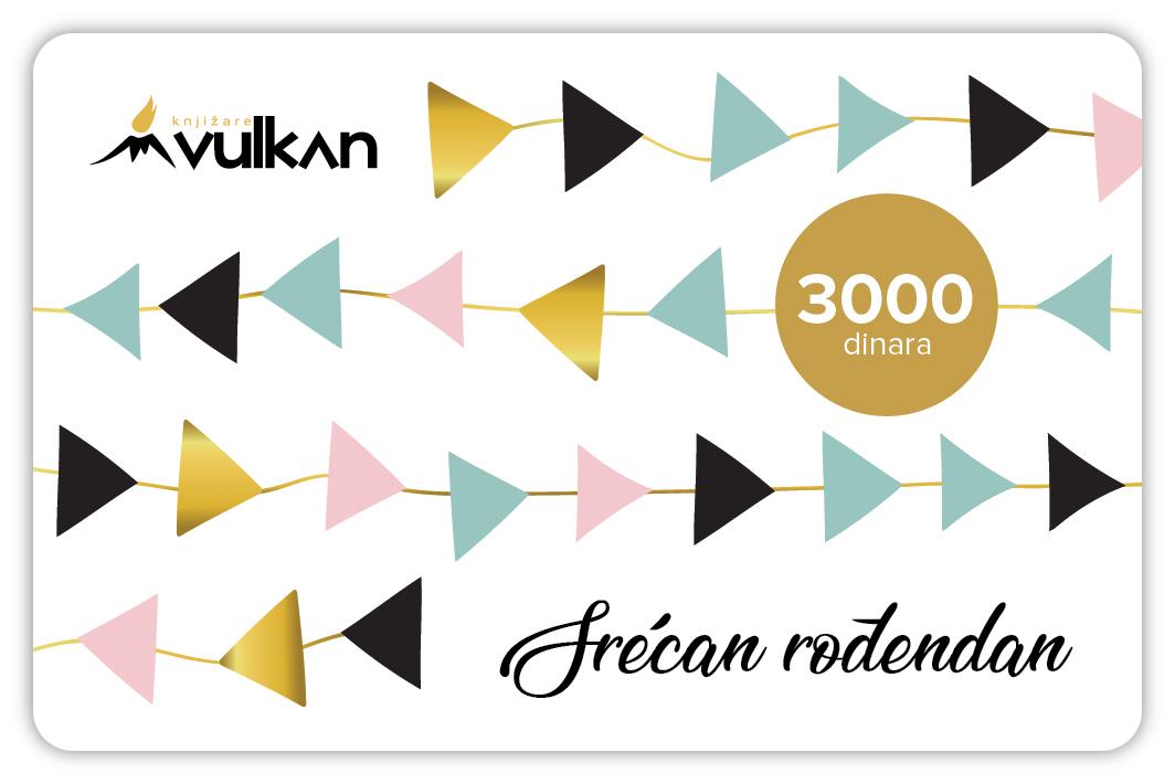 GIFT KARTICA / VAUČER Srećan rođendan Bela 3000 