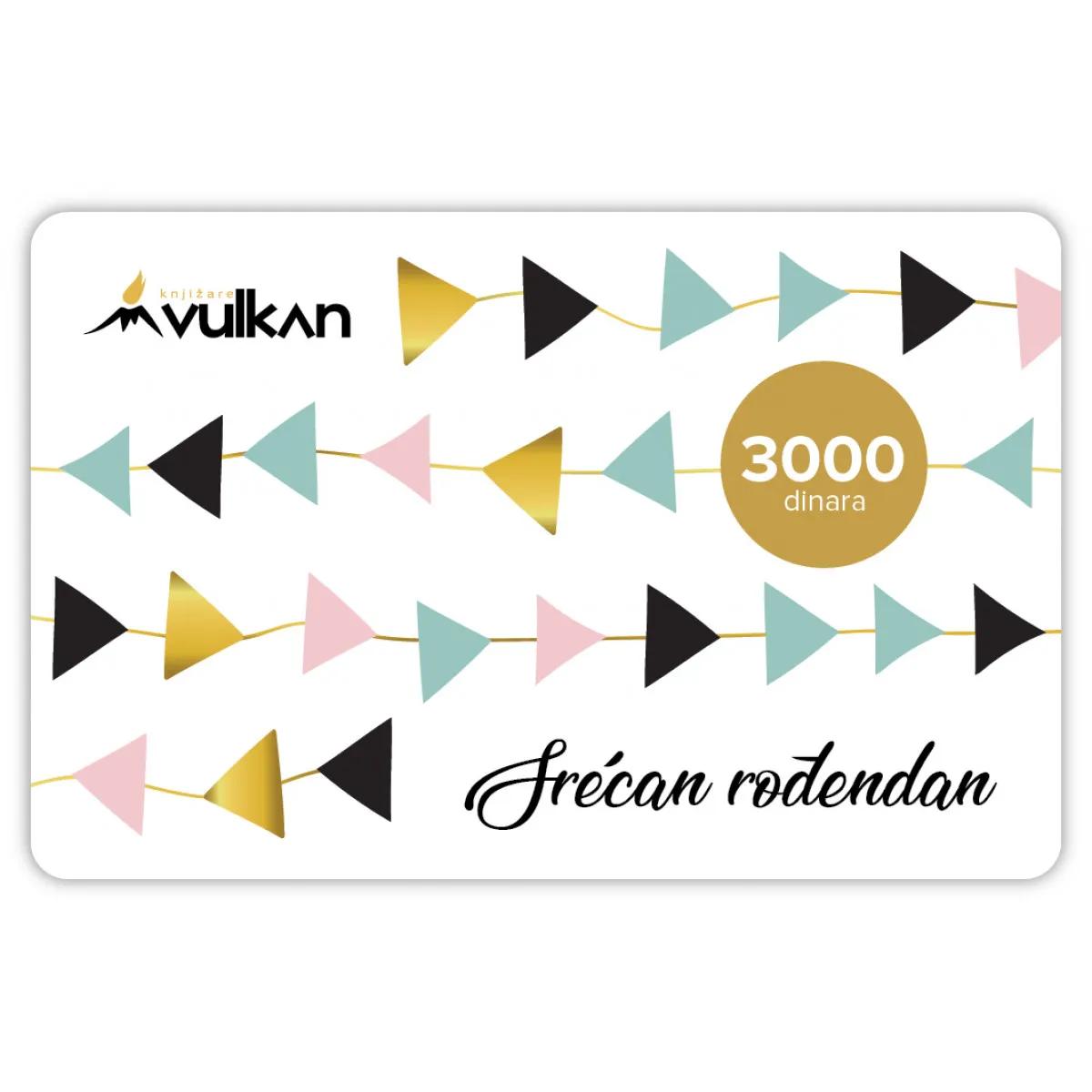 GIFT KARTICA / VAUČER Srećan rođendan Bela 3000 