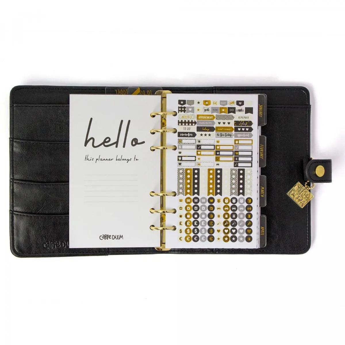 CARPE DIEM nedatumirani planer CRNI 