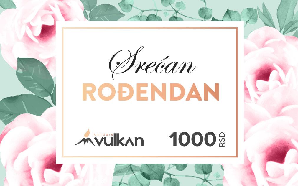 GIFT KARTICA / VAUČER Srećan rođendan Ruže 1000 