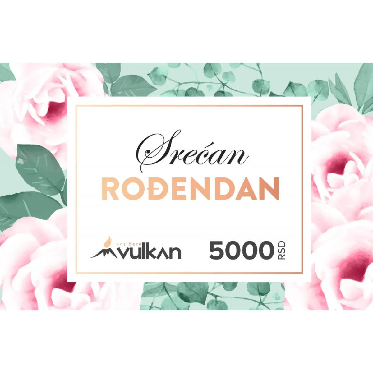 GIFT KARTICA / VAUČER Srećan rođendan Ruže 5000 