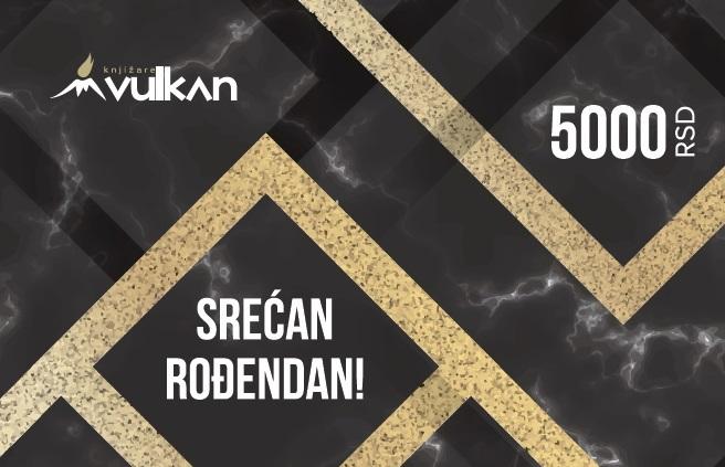 GIFT KARTICA / VAUČER Srećan rođendan - crna kvadrat 5000 