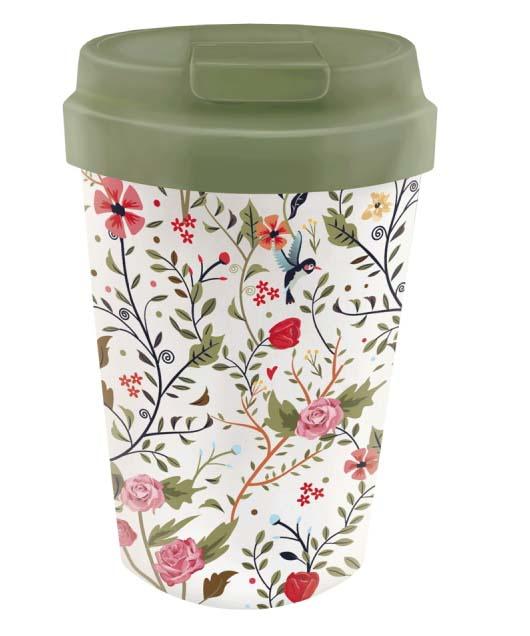 BIOLOCO putna šolja FLOWERS AND BIRDS 