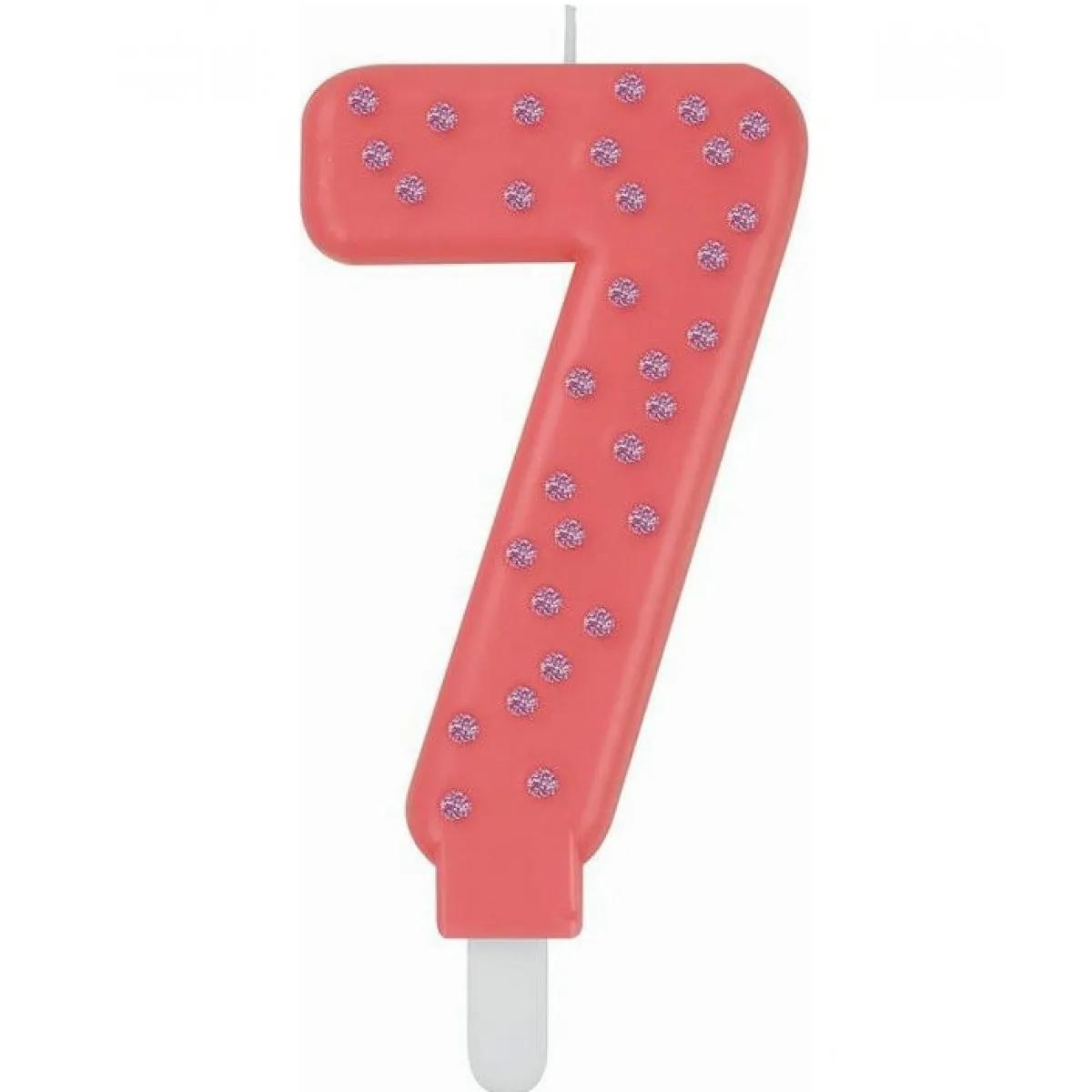 Rođendanska svećica BROJ 7 PINK 