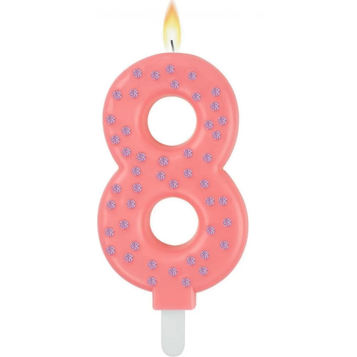 Rođendanska svećica BROJ 8 PINK 