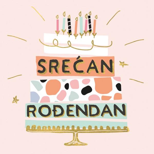 Čestitka SREĆAN ROĐENDAN -TORTA SA SVEĆICAMA 
