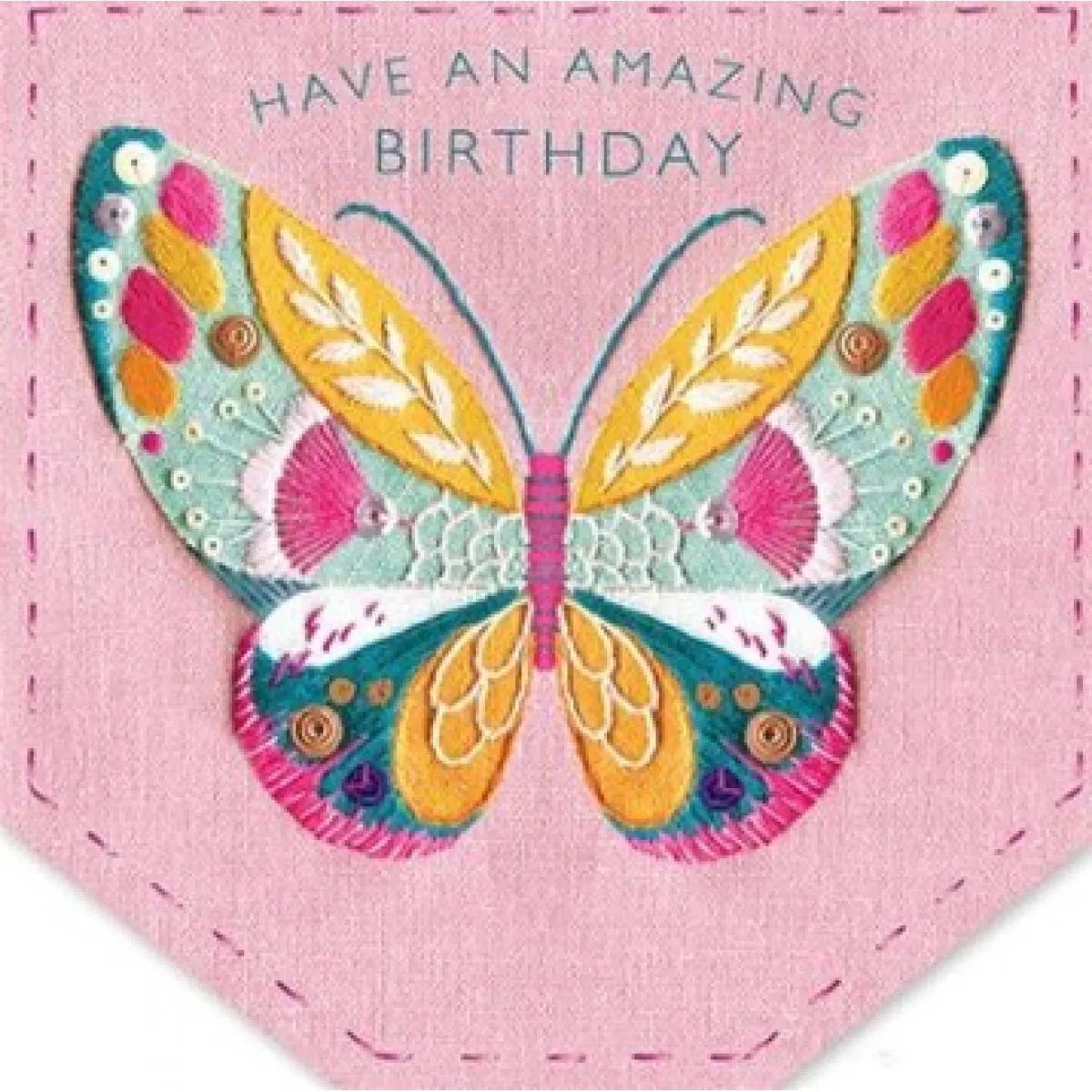 Rođendanska čestitka  SEQUIN BUTTERFLY 