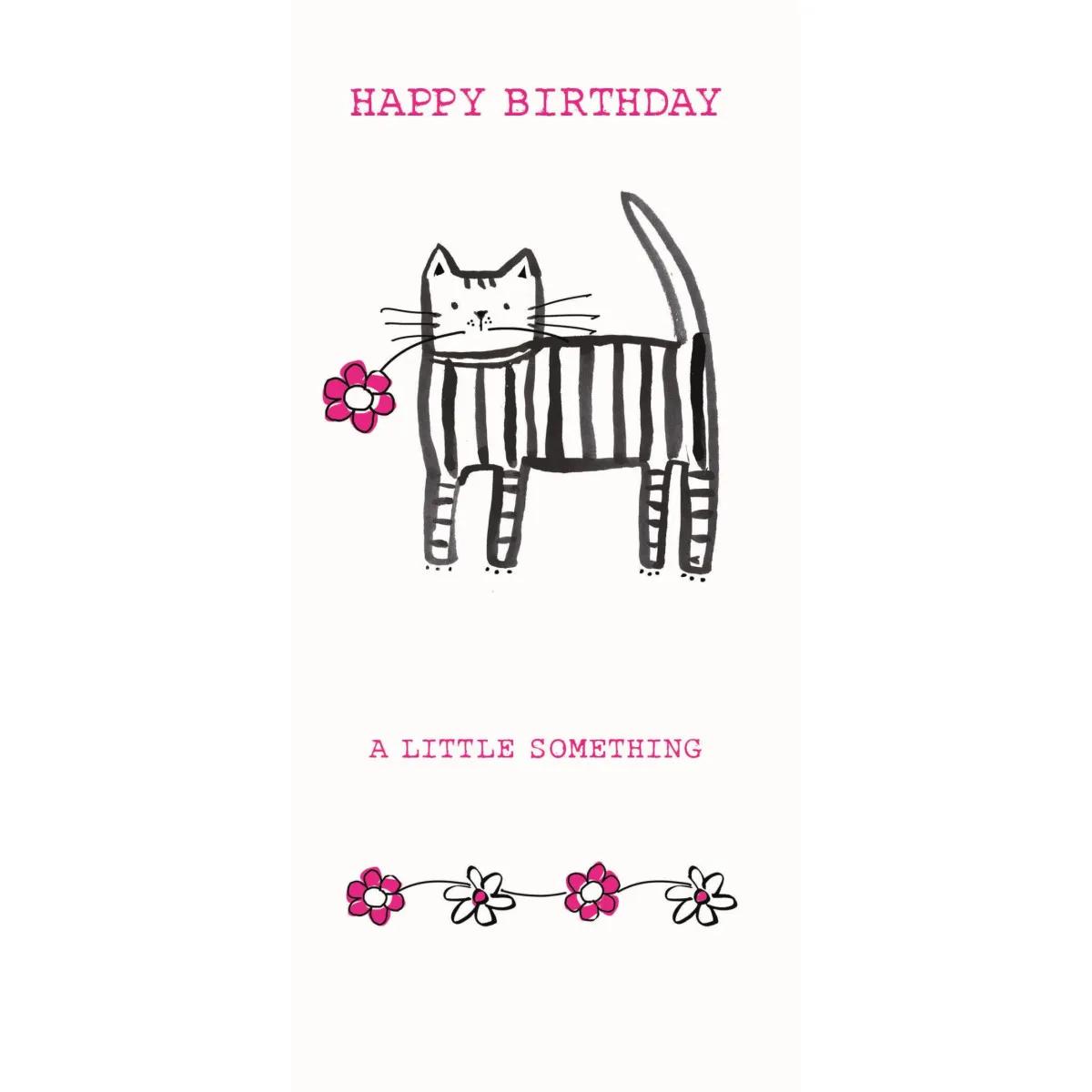 Rođendanska čestitka MAČKA SA CVETOM 