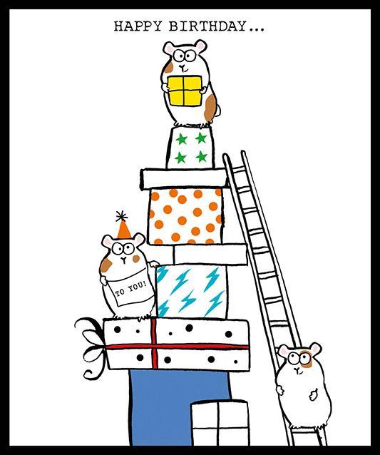 Rođendanska čestitka HRČCI S POKLONIMA 