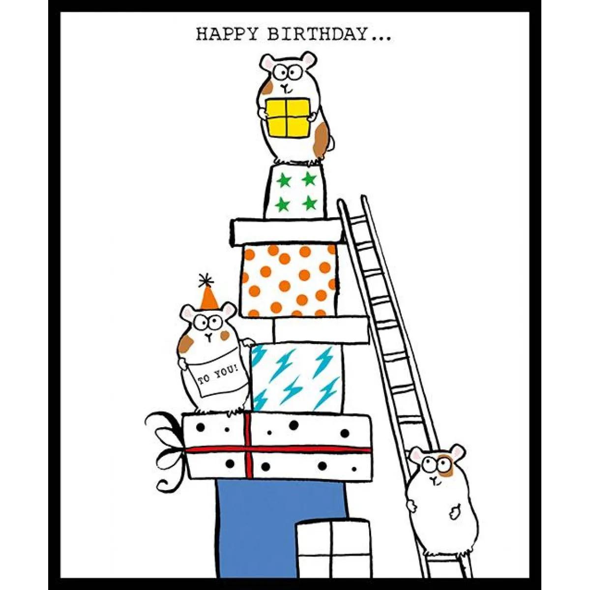 Rođendanska čestitka HRČCI S POKLONIMA 