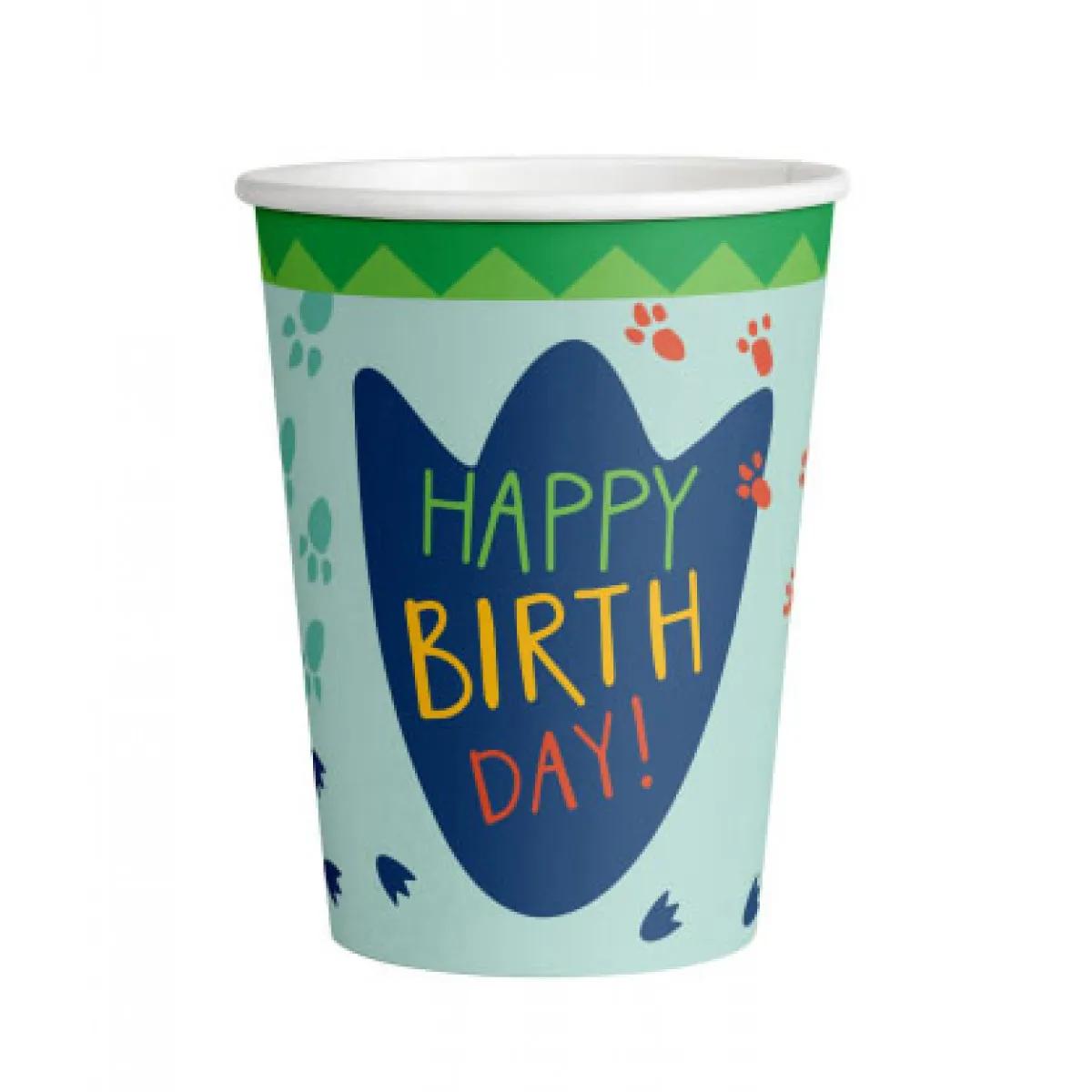 Osam rođendanskih čaša DINO  250 ML 