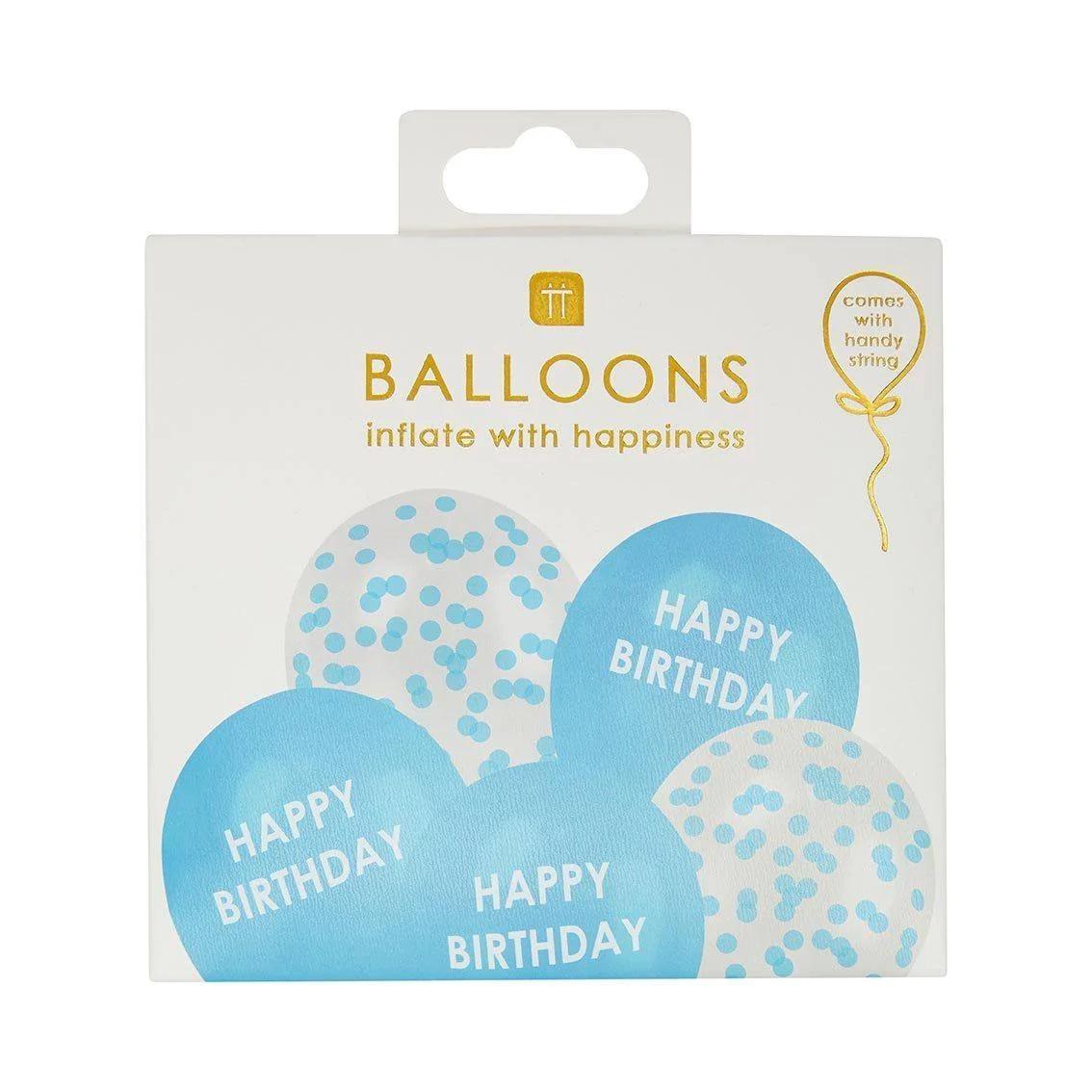 Baloni sa konfetama HAPPY BIRTHDAY 5 kom 