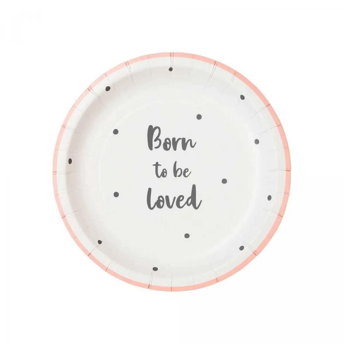 Tanjirić za posluženje BORN TO BE LOVED, PINK 
